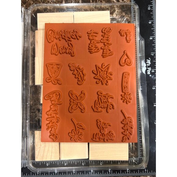 Stampin' Up! 2001 A Greeting for All Reasons wood mounted rubber stamp set - Picture 2 of 2